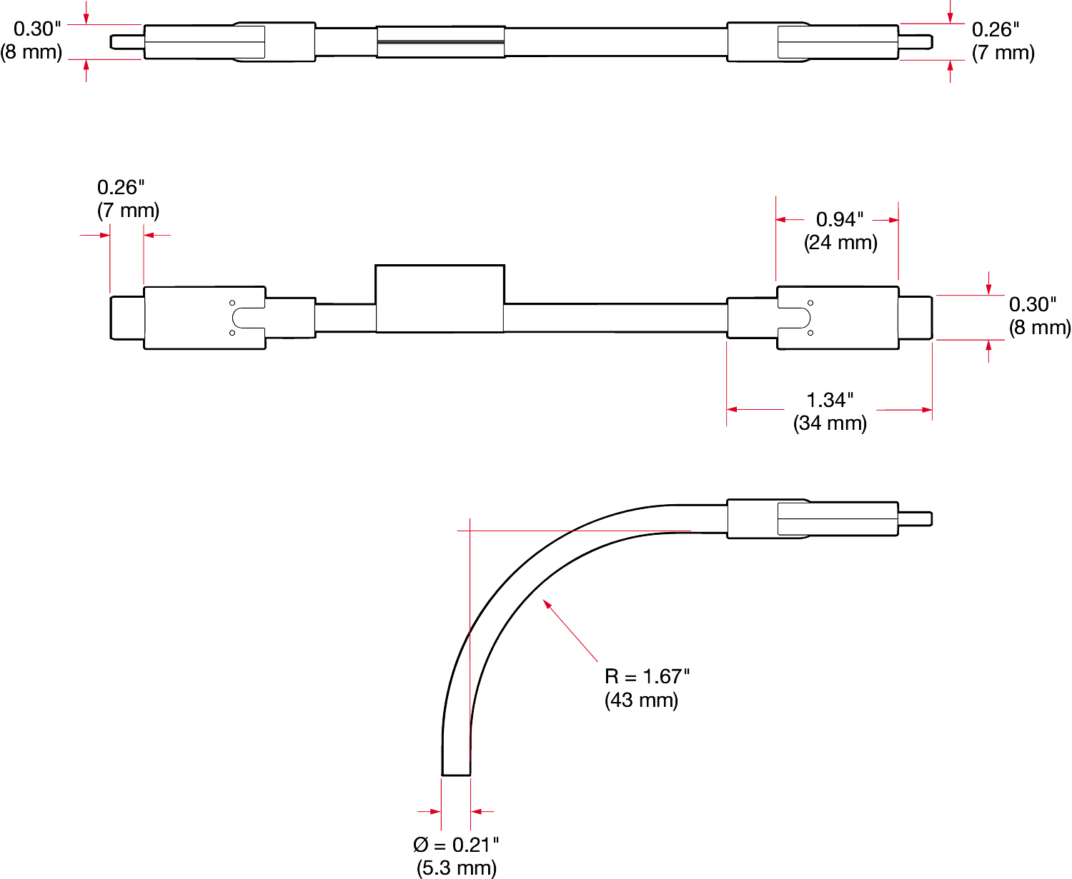 USBC Plus dimensions drawing